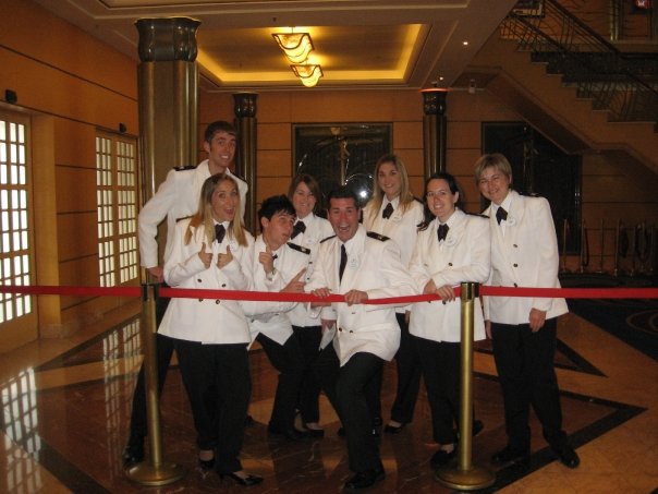 DCL Welcome Line... look how fancy we are in our "officer whites."