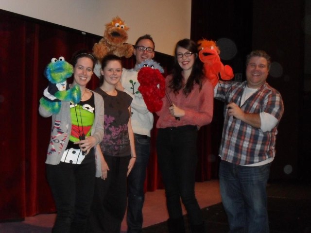 Myself, Kezia, Matt, Britt and Sam with our puppet pals!